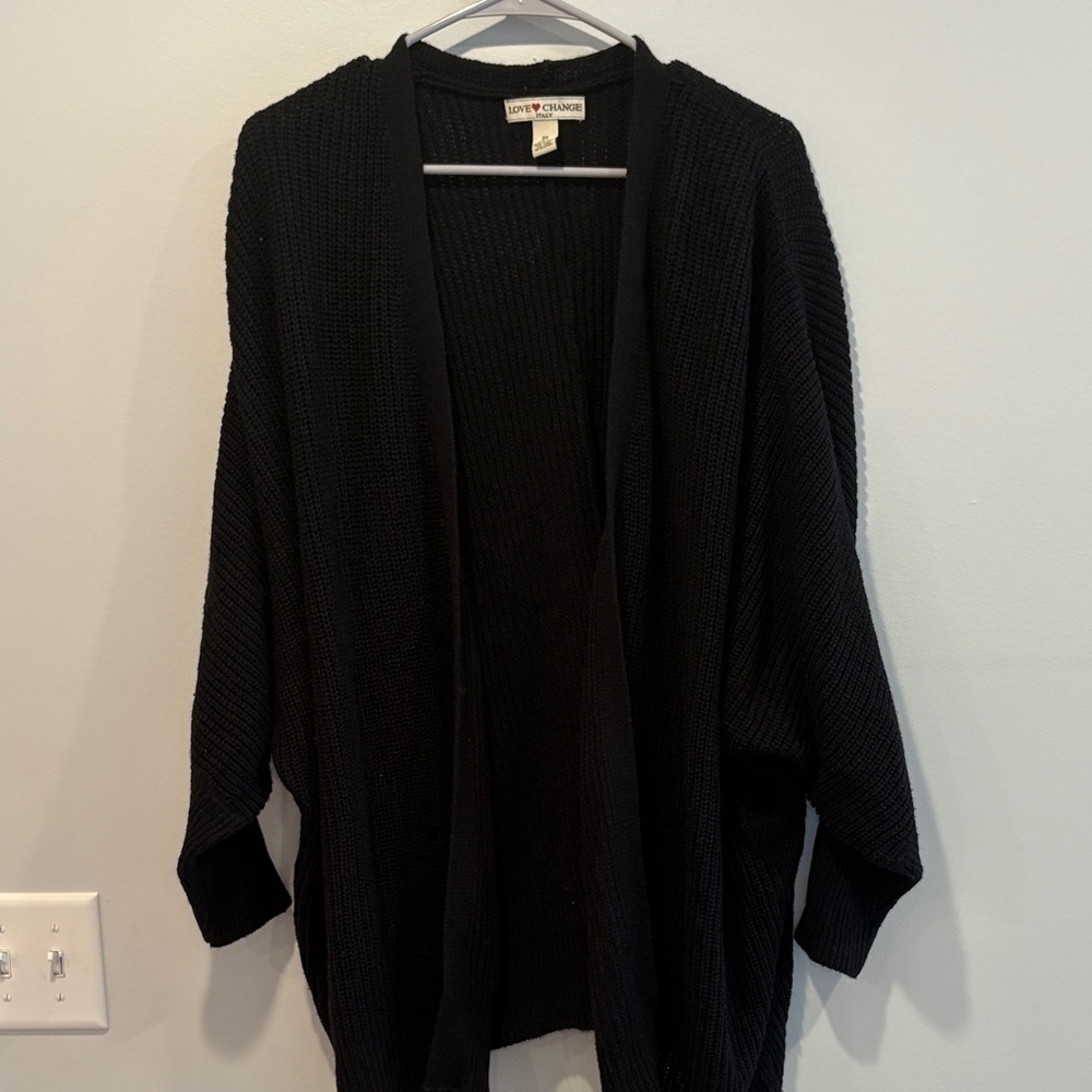 Love By Design Women's Black Open Cardigan